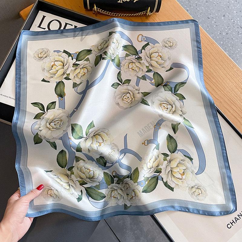 100% Silk Scarf Bandana Women Square Scarves Wrap Kerchief Mulberry Spring Fashion Luxury High Quality Headband Hijab Shawls