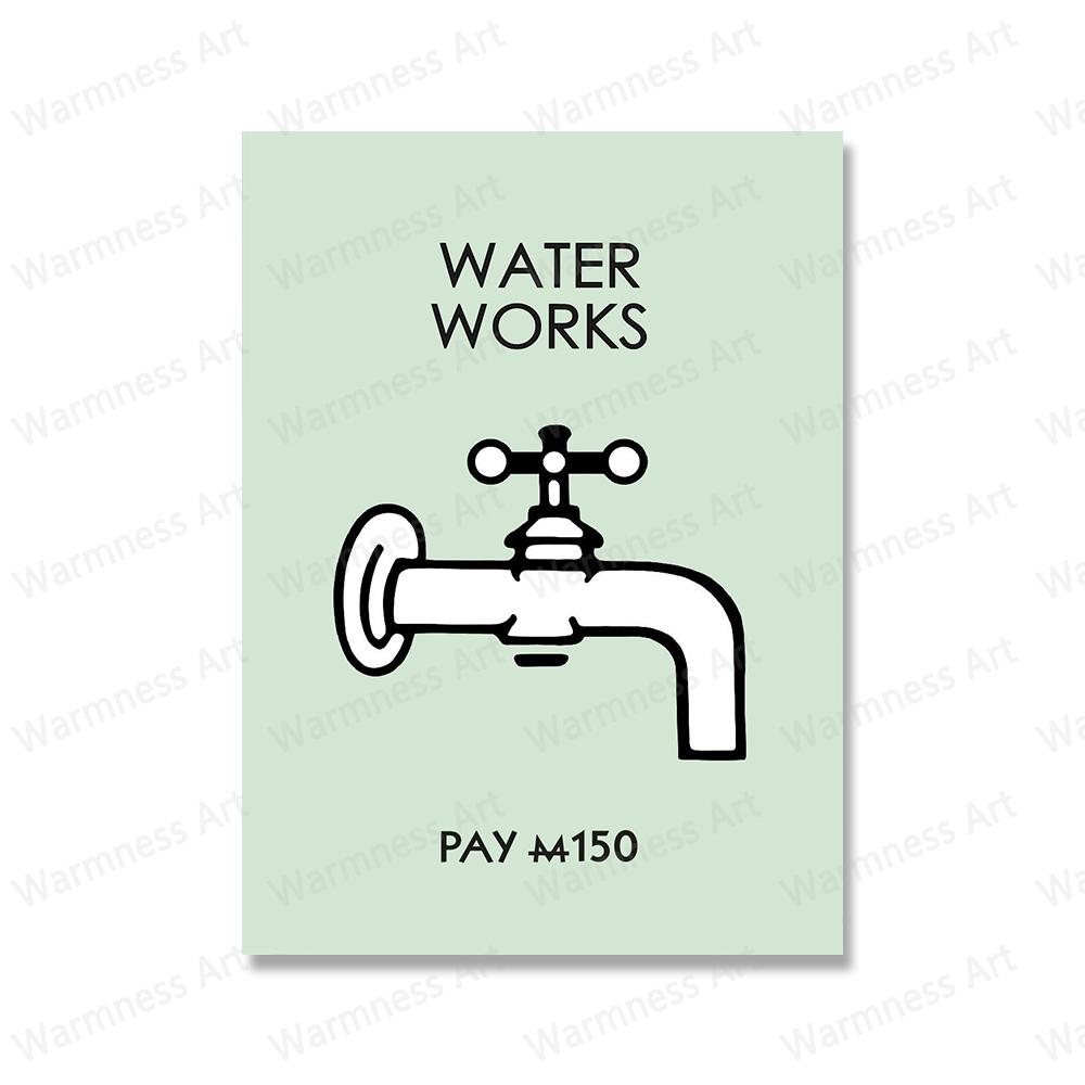 Save Water Laundry Posters Electric Company Wall Art Canvas Paintings Prints Funny Quote Pictures for Bathroom Home Decoration