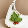 Gewebter Schlüsselanhänger Handgefertigt Pomelo-Blatt Design Glücksbringer Schlüsselanhänger Handhäkeln Dekorativer Anhänger Auto Rucksack Zubehör