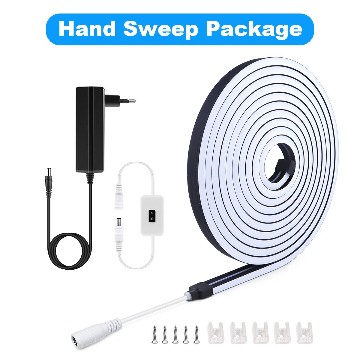 

Датчик ручной развертки, черная силиконовая трубка, неоновый свет, светодиодная лента, 120 светодиодов/м, гибкая подсветка для шкафа, подсветка для кухни, спальни, декор 1M белый