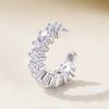 Fashion Jewelry 925 Sterling Silver C-shape Zircon Earrings for Women Clip On Ear Cuff Earring Non Piercing Jewelry