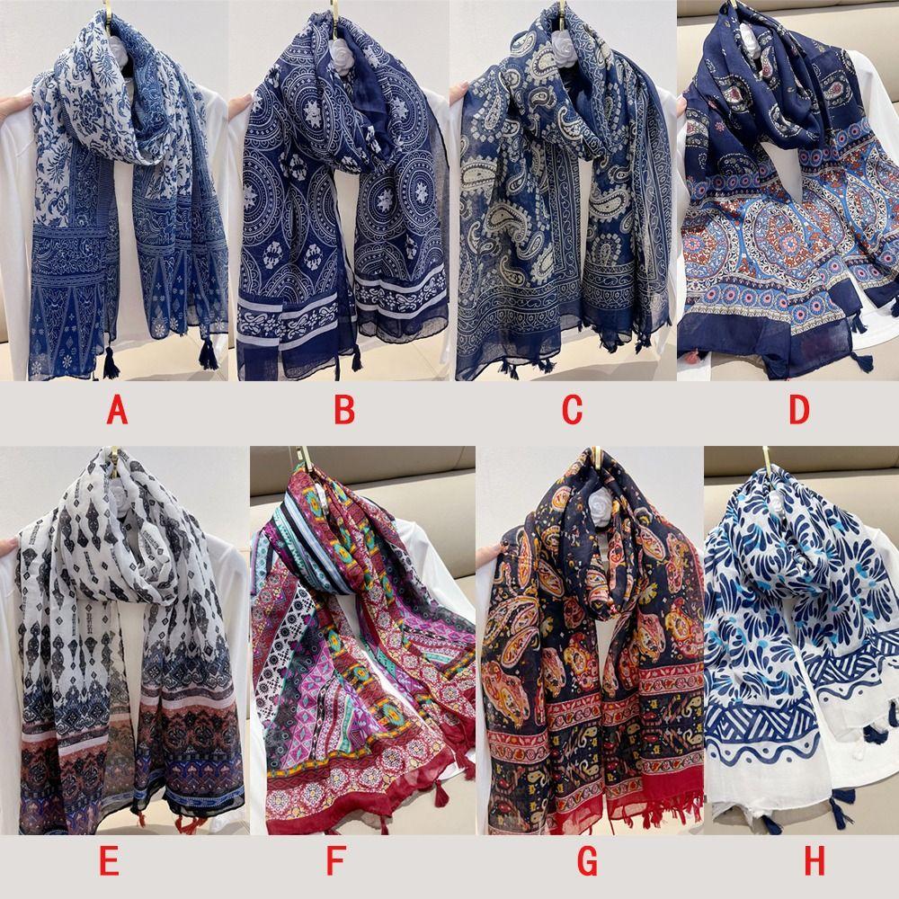 Cashew Print Women Tassel Scarf National Style Bohemian Shawl Fashion Travel Scarves  Winter Warm