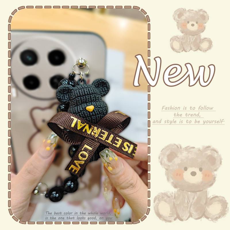Soft Case Black Pearl Pendant Phone Case For Tecno Camon30/4G/5G/CL6/CL7 Silicone Dirt-resistant Protective Case Cartoon