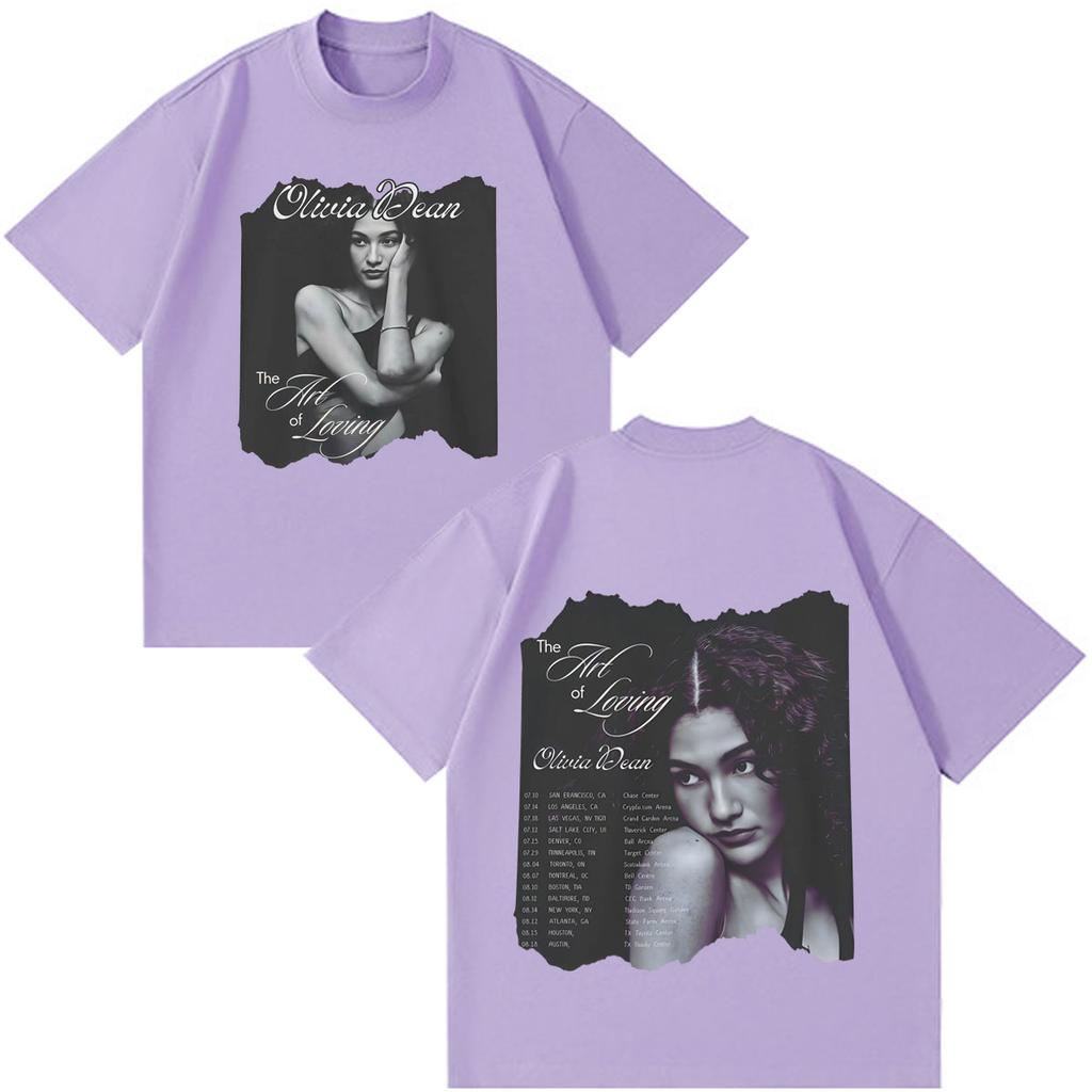 Olivia Dean Art Of Loving Tour 2026 Graphic Tshirt Unisex Unisex Vintage Tshirts Summer Shortsleeved Loose Casual Cotton Tshirts