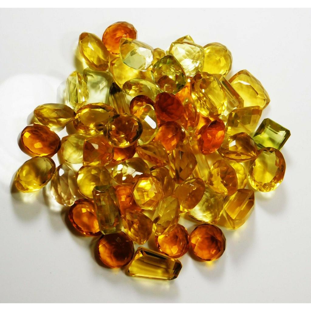 100 Ct Natural Citrine Gemstone Lot Yellow Mix Color & Shape Loose Lot