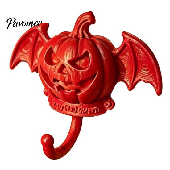 Black Bat Wing Hook Devil Pumpkin Wall Hook, Halloween No-Drill Adhesive for Keys Key Holder Bags, Strong Sticky Damage-Free Decorative Hooks Entryway