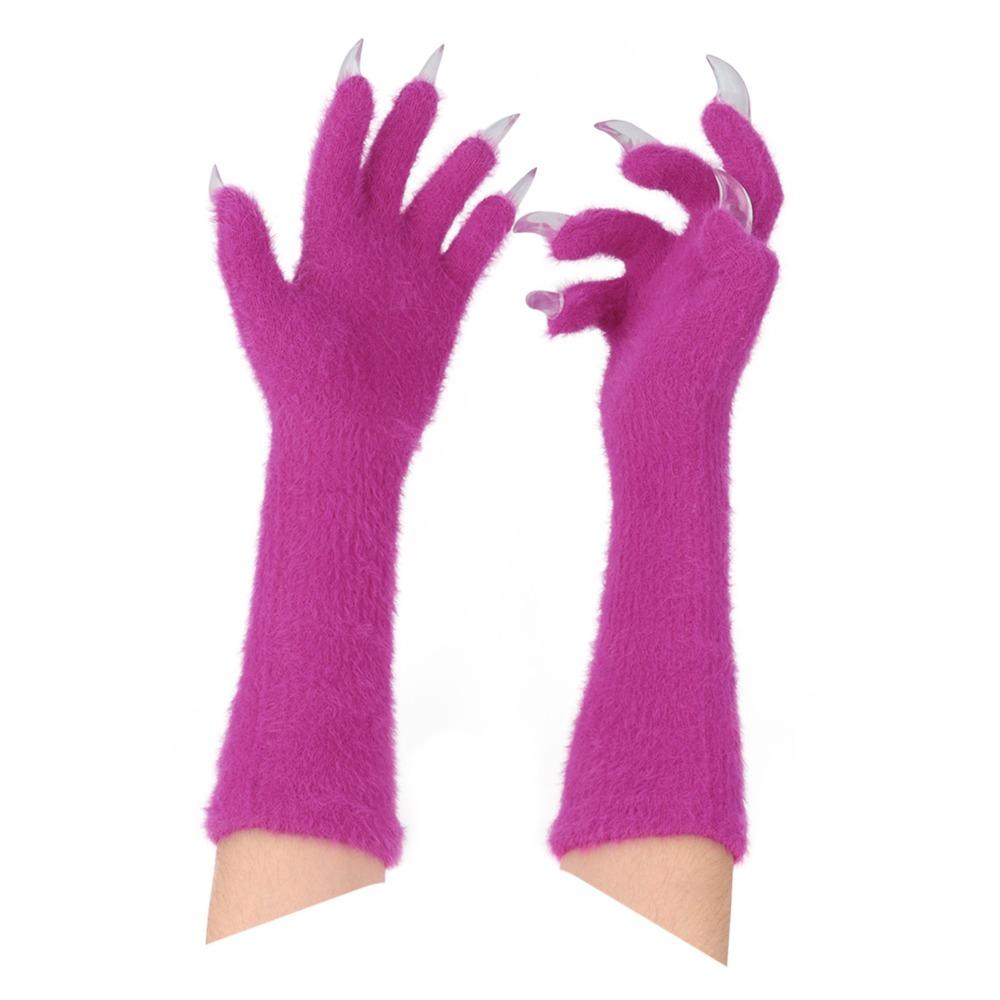 

Full Finger Full Finger Paws Gloves Animal Paw Long Nails Cosplay Gloves Costume Accessories фіолетовий