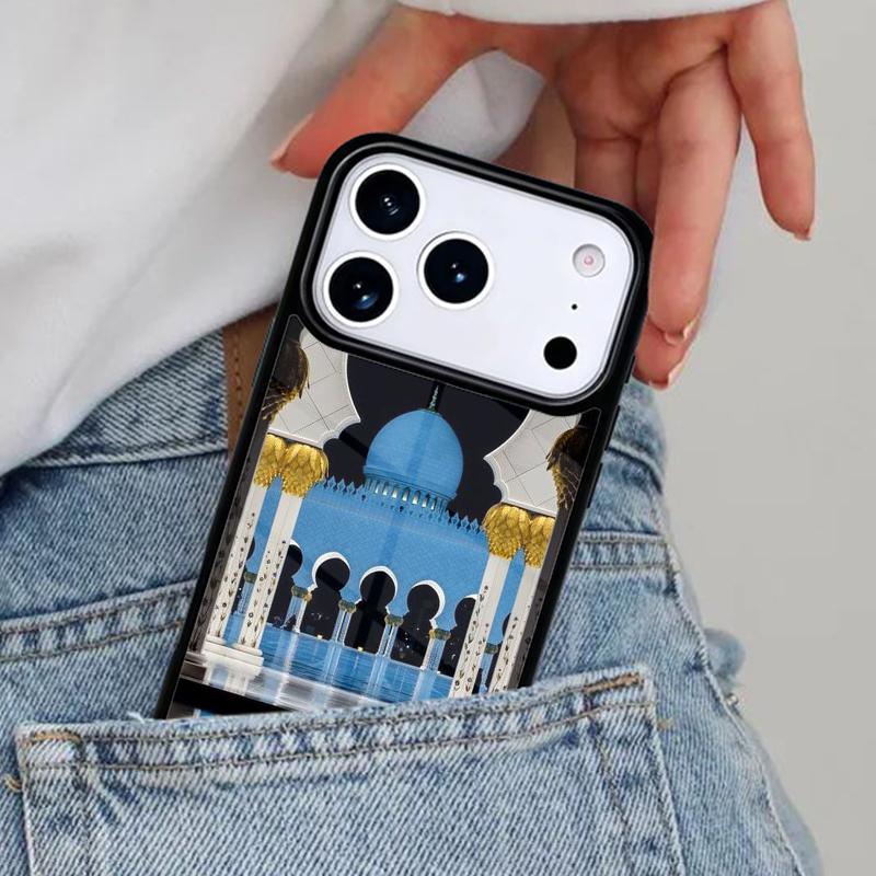 Arabic Muslim Mosque Building Phone Case for iPhone 16e 15 14 13 12 17 Pro Max Plus Air 17pro Cover Coque