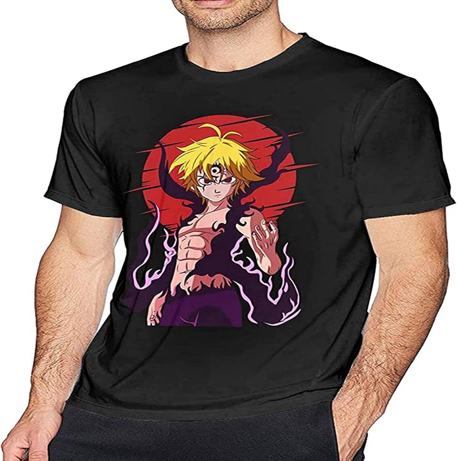 The Seven Deadly Sins Men T Shirt Cotton Short Sleeves T Shirts Gift Black 4XL чёрный