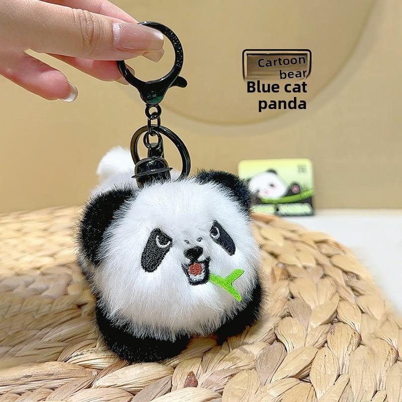 Wearing Carrying Bamboo Glasses Panda Aromatherapy Plush Keychain Pendant Bag