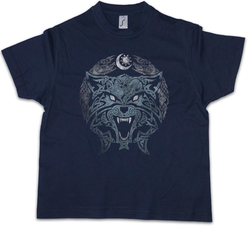 CELTIC TRIBAL WOLF Kids Boys T-Shirt Cross Celts Religion Symbol Culture Tattoo