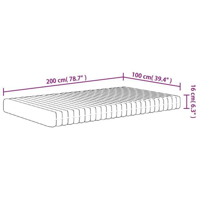 VidaXL Medium-Soft Foam Mattress 100x200 Cm 373045