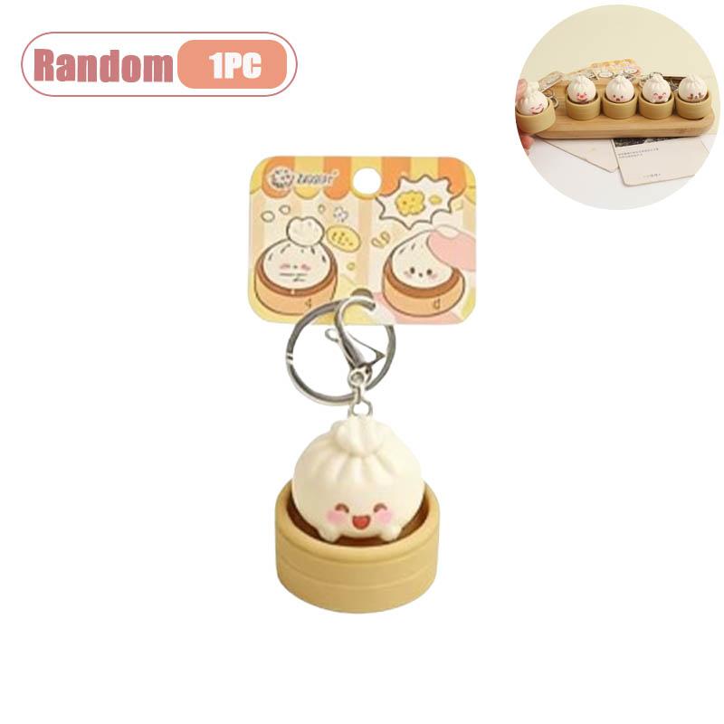 

Simulated Keychain Buns Stress Relief Toy Cute Soft Decompression Fidget Key Ring Pendant Gift Backpack Hanging Decoration