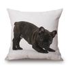 Adorable Cute French Bulldog Pattern Linen Throw Pillow Case For Trendy Home Decor