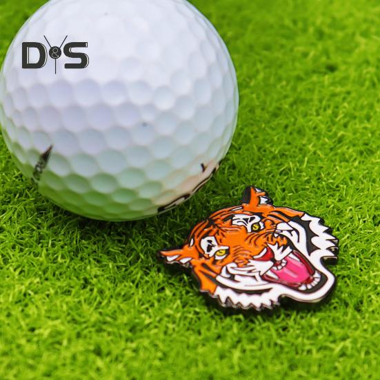 Tiger Golf Ball Marker with Hat Clip Magnetic Metal Golf Ball Marker Hat Clip Golfing Accessory for Men And Women