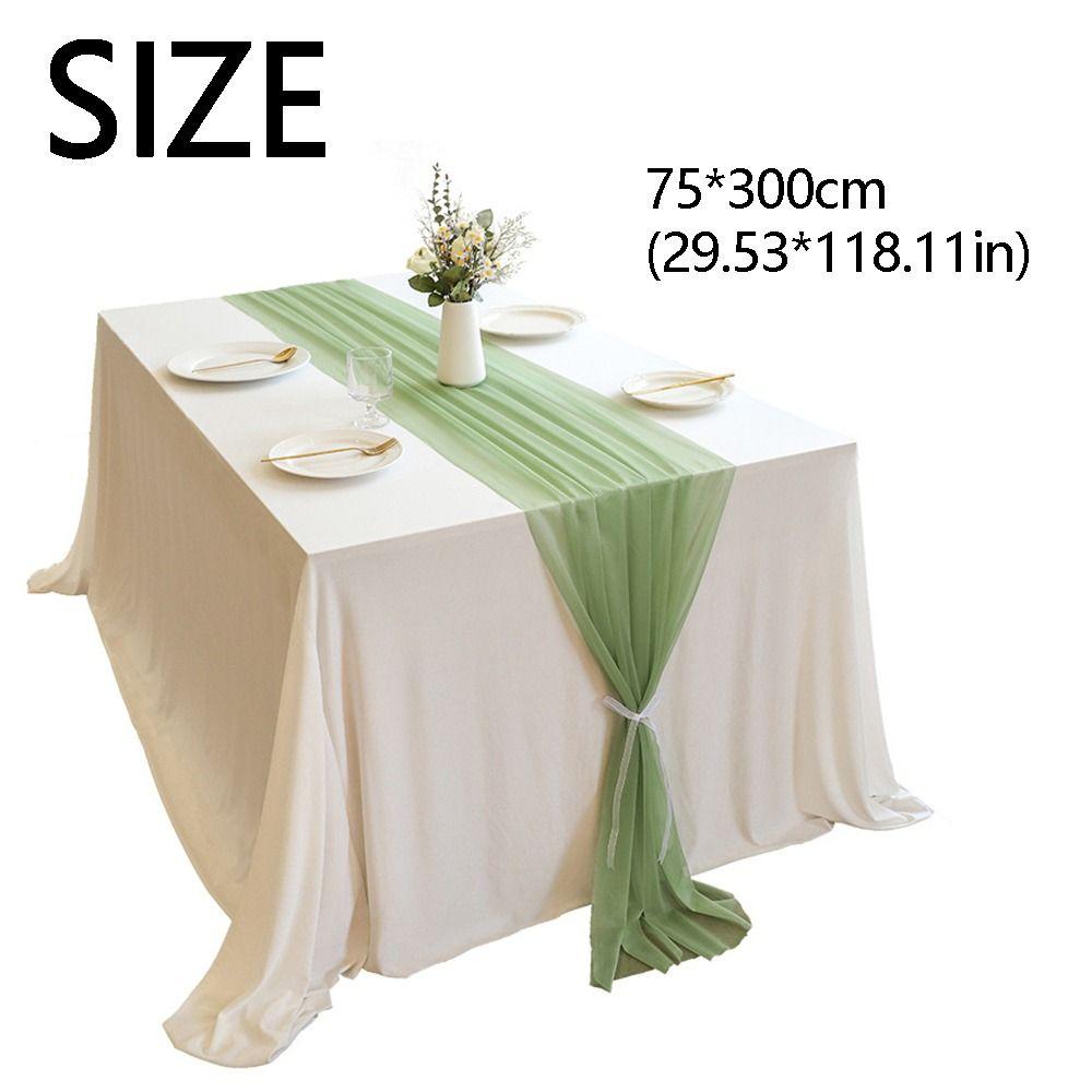 Solid Color Chiffon Table Runner Reusable Gauze Table Runner Wedding Table Runner  Dinning Table