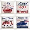 New Linen Pillowcase National Flag Printed Letters Car Sofa Living Room Pillowcase