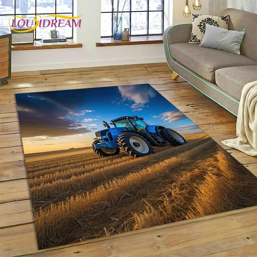 Retro Tractor Car 3D Truck Rug Carpet for Living Room Bedroom Home Decor,Floor Mat Non-slip Decoration for Sofa Doormat Kid Gift