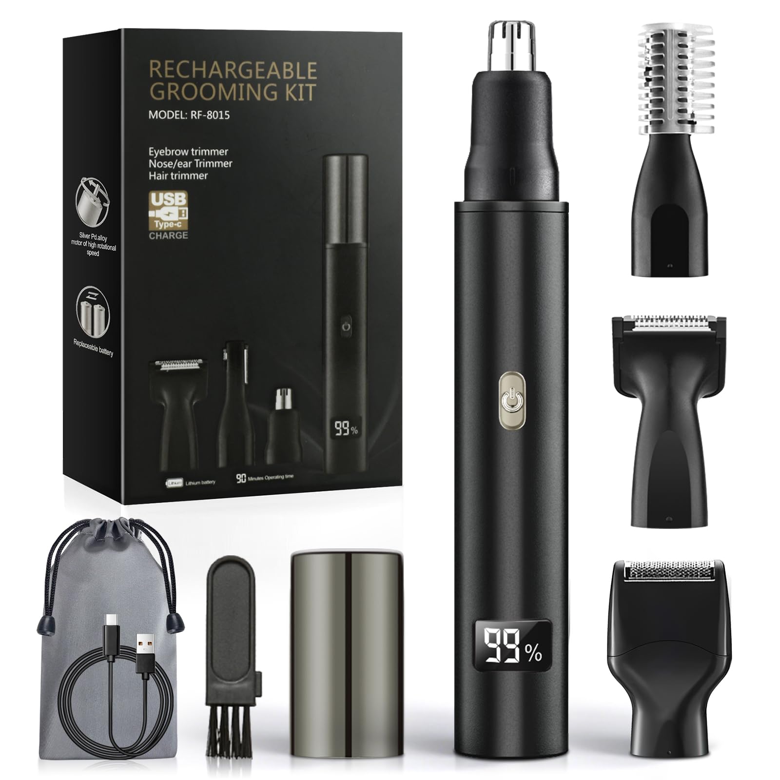 

MuGaoDee Electric Nose Hair Trimmer Eyebrow Shaver IPX7 Battery Level Low For Ear and Face Etiquette Nose Hair Ear Hair Face Body Stylish Perfect Gift