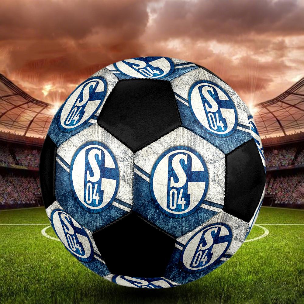 SIZE 5 FC Schalke 04 Soccer Ball Colorful All Ages Machine Stitched PVC Competition Ready Durable High-Bounce