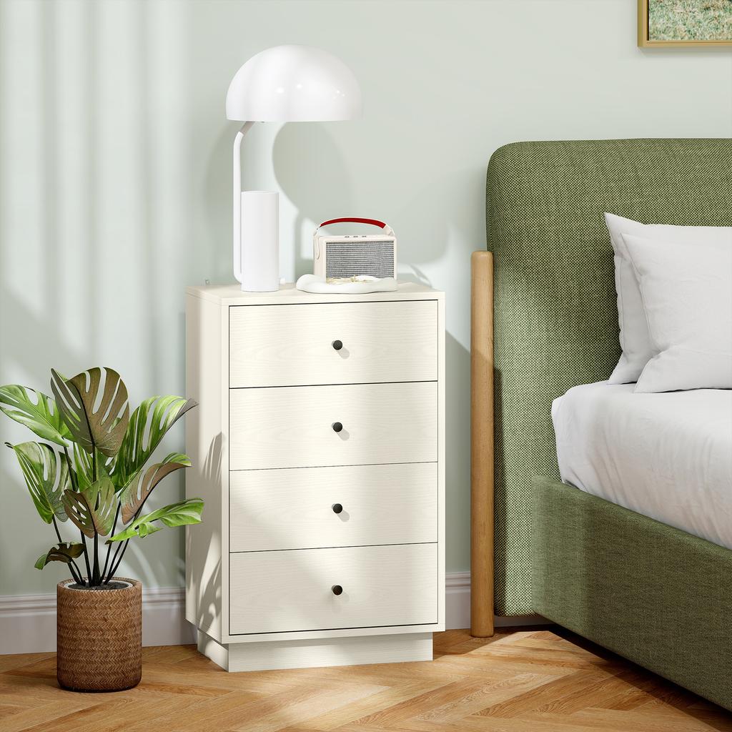 Modern 4-drawer chest of drawers, storage furniture for bedroom, living room, entryway, 47 x 29 x 75 cm, cream