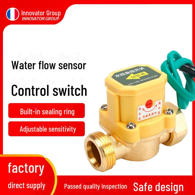 1-Inch Water Flow Sensor Switch for Household Hot and Cold Water Booster Pump Controller