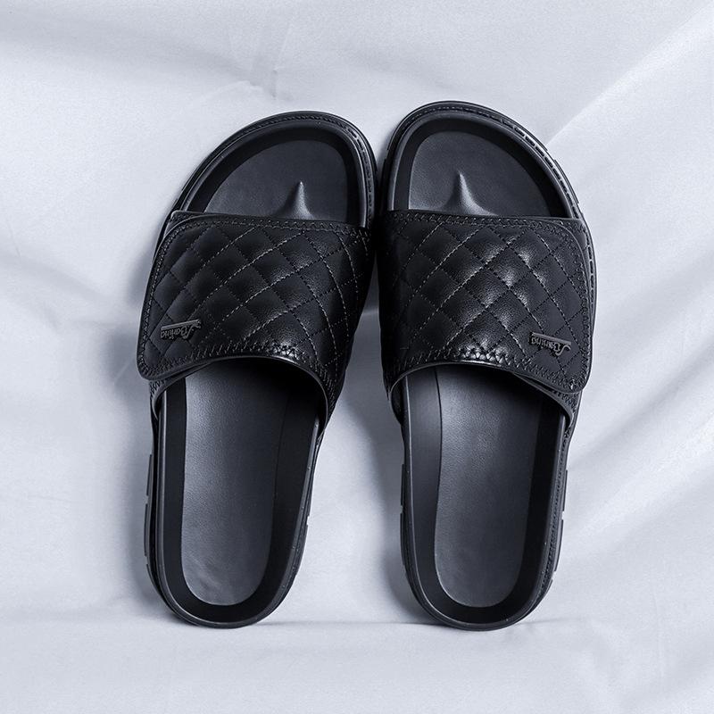 

Интернет знаменитости тапочки высокого класса мужская одежда 2025 новый тренд одним словом универсальная пляжная обувь 4891-R 38 чёрный