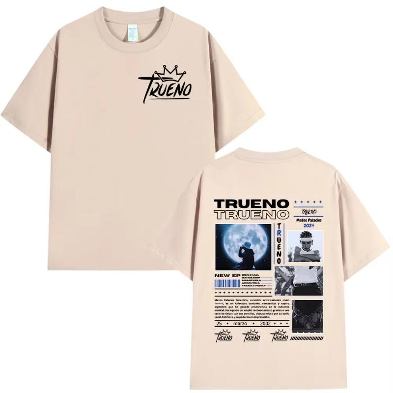 Rapper Trueno Album Tour Merch Tshirt Men Women Clothes Fashion Short Sleeve Tee Shirt Streetwear Loose Tshirts Unisex