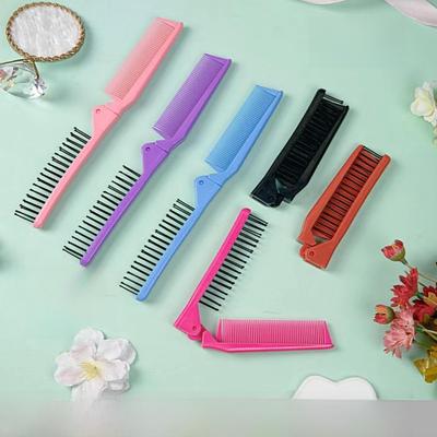 Kleiner tragbarer Klappkamm mit doppeltem Verwendungszweck für Mädchen – reisefreundlicher Massagekamm