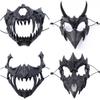Stylish Black And White Tiger And Yaksha Masks For Role Playing And Holiday Celebrations