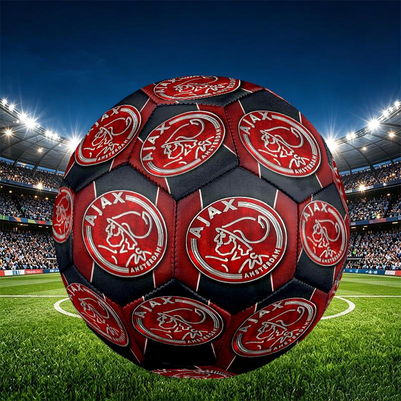 Fotbalový míč Ajax Print Velikost 5, PU Odolný proti opotřebení pro zápasový trénink a každodenní praxi, Dárek k narozeninám pro fotbalové fanoušky