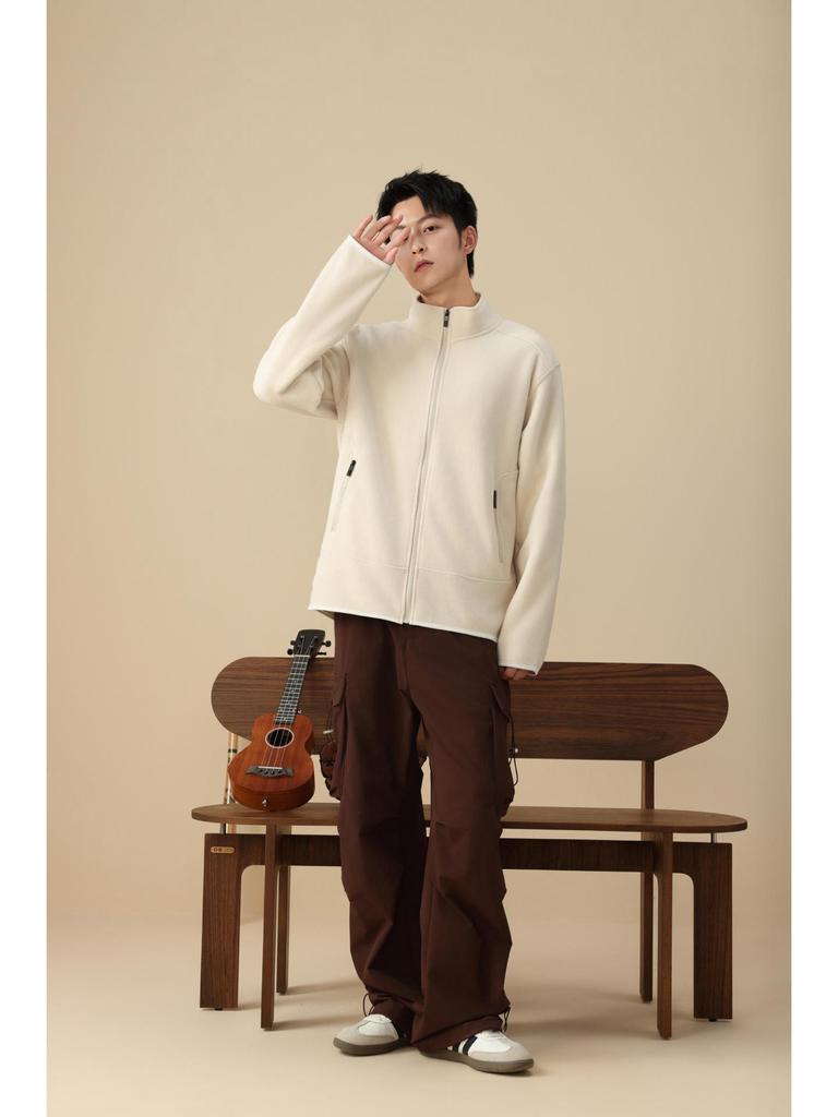 Autumn/Winter Fleece Stand-Up Collar Sweatshirt with Custom Logo & Embroidery