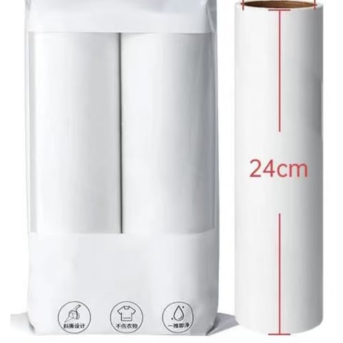 

Adhesive cleaner roller for carpets, with a long or short handle, retractable, 24cm wide, 3 rolls included, wall-mountable, convenient storage, 24-124
