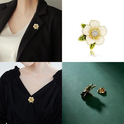 Gardenia Flower Brooches For Women Clothing Accessories Jewelry Gift