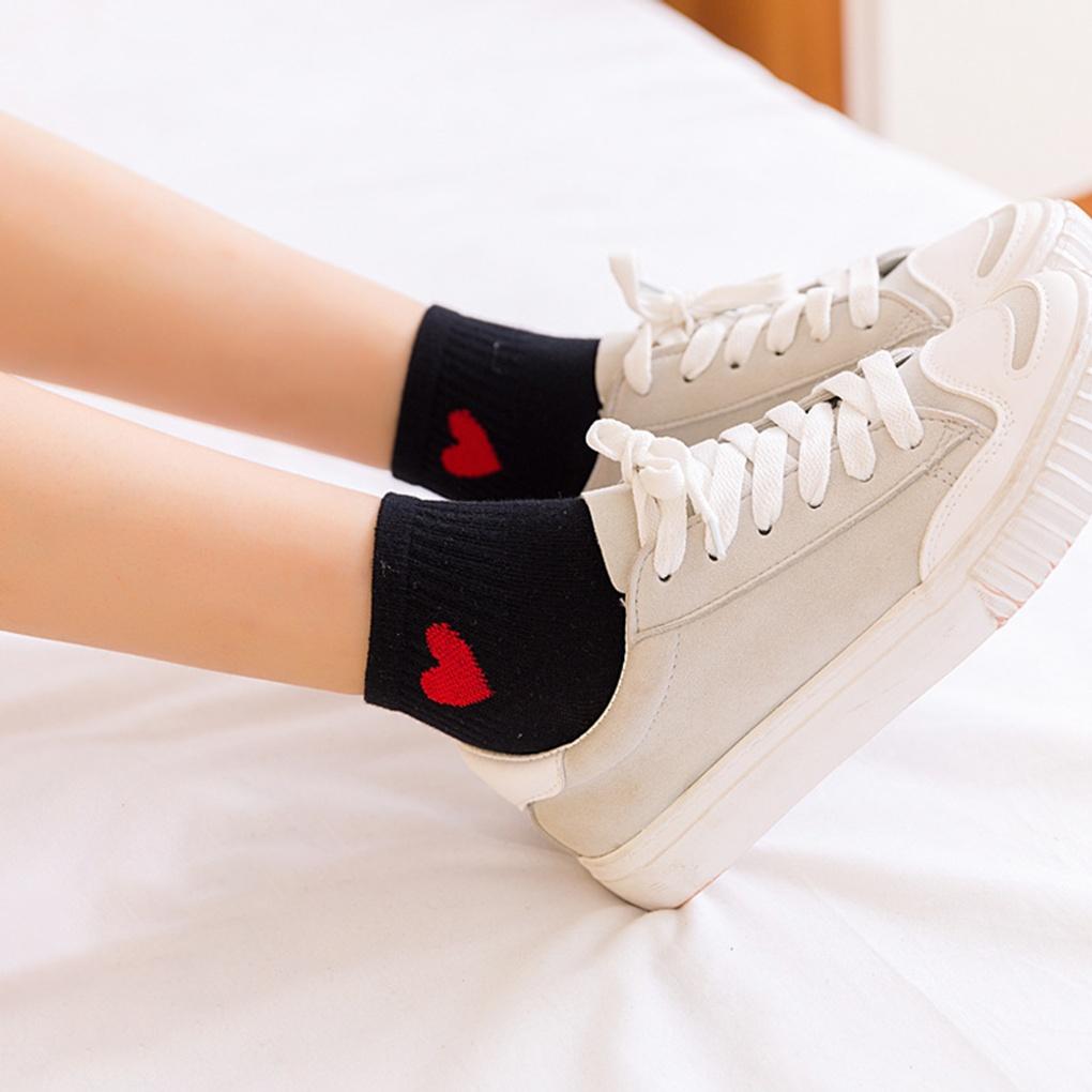 20 Pairs of Heart Women's Ankle Socks (Black) Sneaker Socks