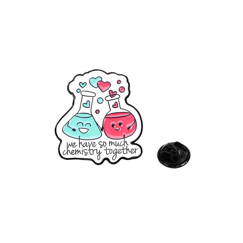 Cartoon Cute, Chemical Brooch, Chemical Symbol, Chemical Reagent Brooch Student Accessory Badge