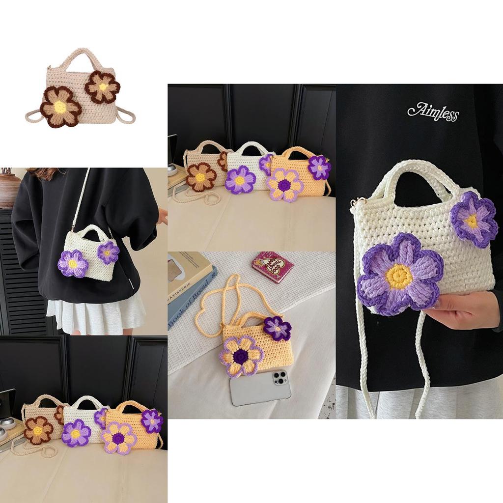 Soft Cottontextured Small Shoulder Bag With Flower Design For Daily Wear