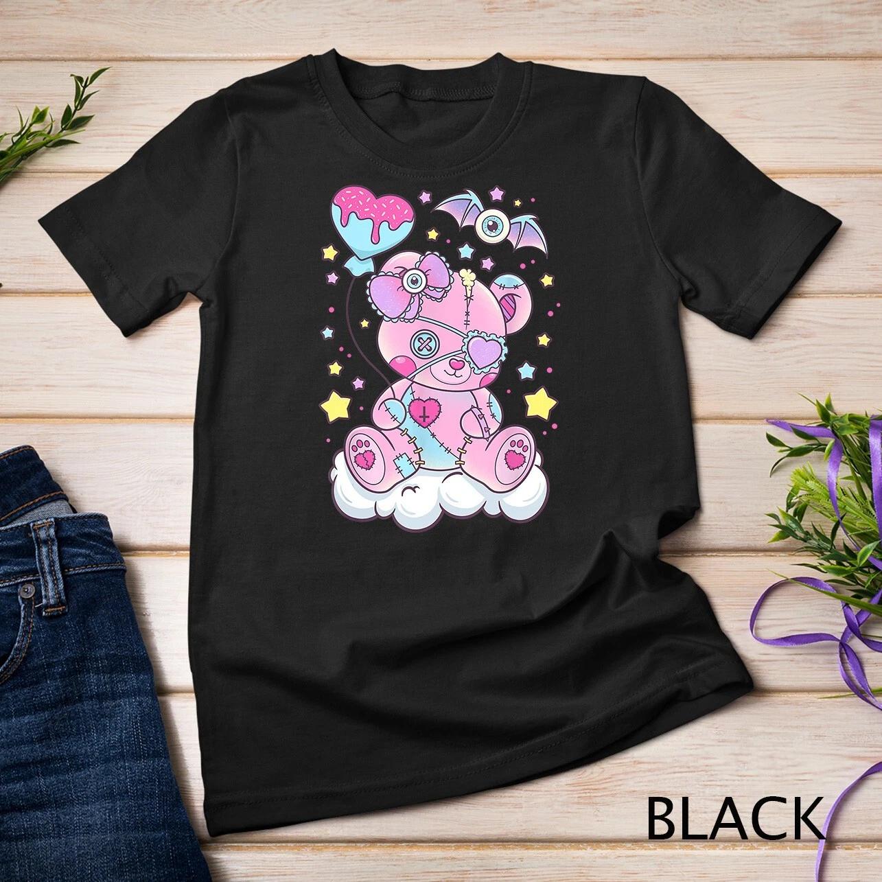 Kawaii Pastel Goth Cute Creepy Teddy Bear T-Shirt Unisex T-shirt L