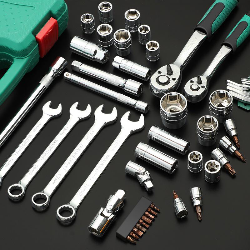 4S Car Repair Tool Set: Socket Wrench Ratchet & Small Tool Box
