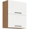 ROCK - Wall Unit - Lancelot Oak and Glossy White Melamine - 60 Cm - 2 Tilting Doors