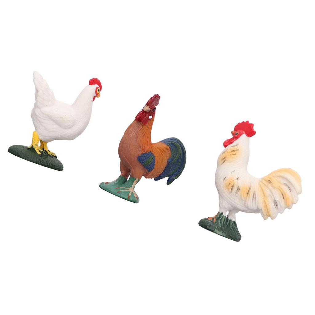 4 st Simulerade Gårdskycklingfigurer Set Tupp Höna Kycklingar Dekoration Gårdsdjursfigurer för