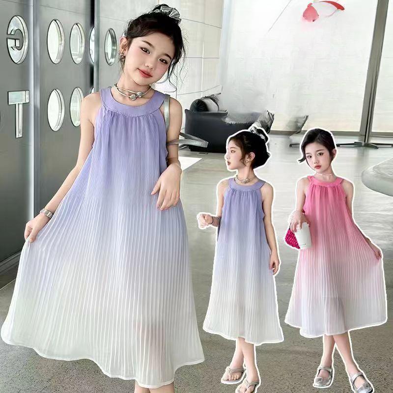 Girls' Summer Dress Beach Dress Girls' Children's Gradient Summer Dress