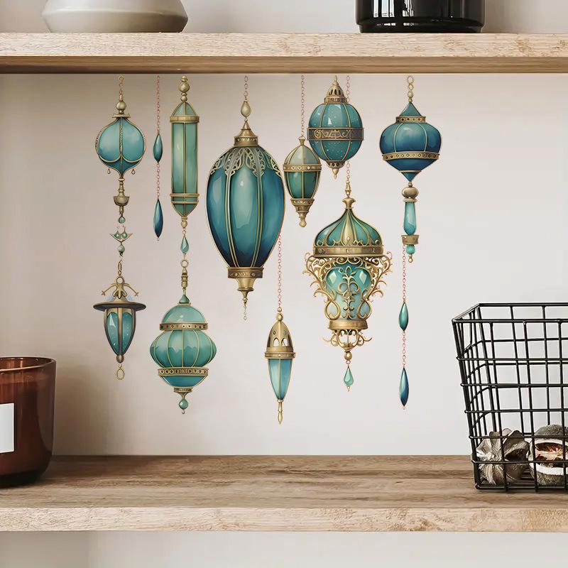 Happy Eid Al-Fitr Decorative Wall Stickers Ramadan Home Decor Ramadan Auspicious Gifts Muslim Party Decorative Wall Stickers