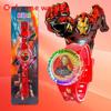 Kinder Cartoon LED Uhr mit Iron Man Batman Frozen Hello Kitty Design für Schulkinder