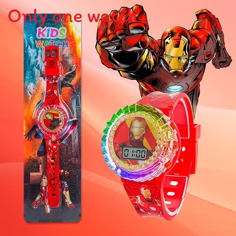 Kinder Cartoon LED Uhr mit Iron Man Batman Frozen Hello Kitty Design für Schulkinder