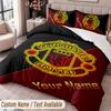 Manchester United Printed Bedding Set Custom Name Text 1 Duvet Cover 2 Pillowcases For Bedroom