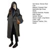 Damen Langer Wollmantel Zweireihiger Pea Coat Lässig Langärmelig Revers Trenchcoat Herbst Winter Übermantel