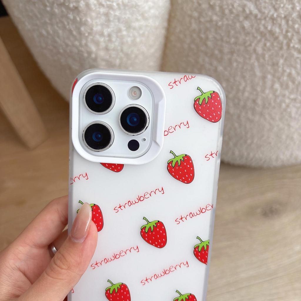 Strawberry iPhone Case: Compatible with Apple 16 Pro Max, iPhone 15, 14/13, and 17P, featuring a full-screen design.