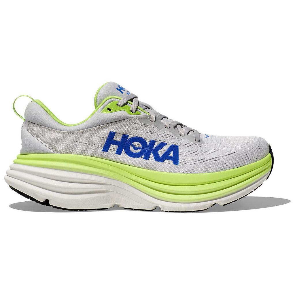 HOKA Bondi 8 2E Wide Stardust Lettuce Men Sneakers Grey 1127953-STTC