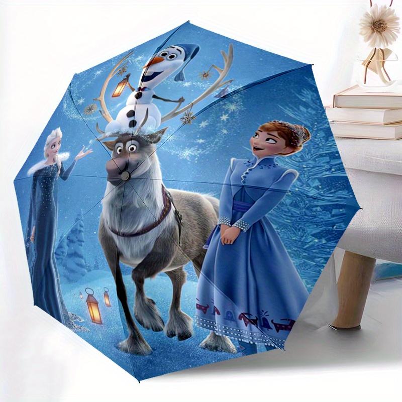 1pc Frozen Fever Olaf Snowman Reindeer Automatic Opening and Closing Umbrella - Suitable for Various Occasions, Outdoor Activities, Lightwei